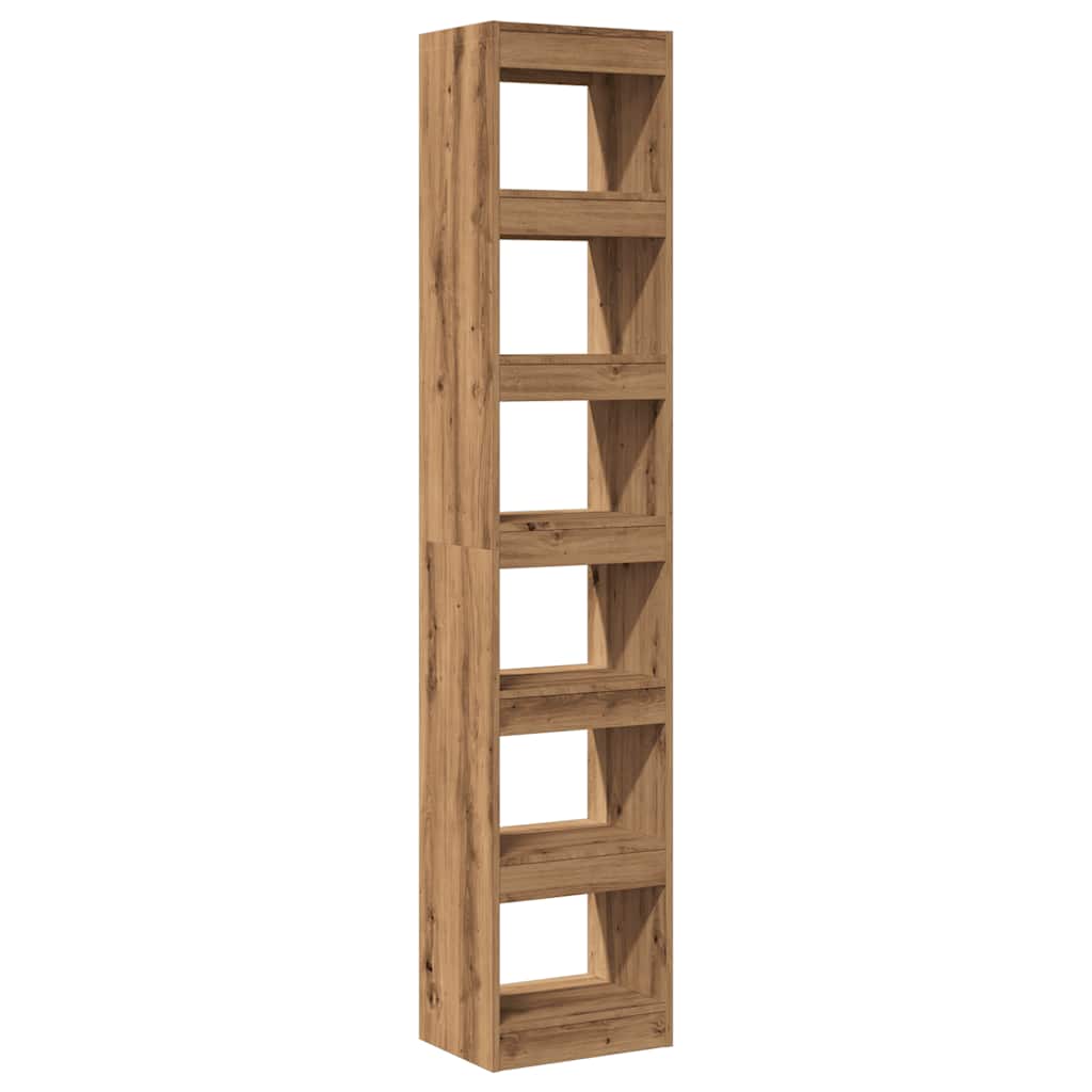Boekenkast/kamerscherm 40x30x198 cm artisanaal eikenkleur