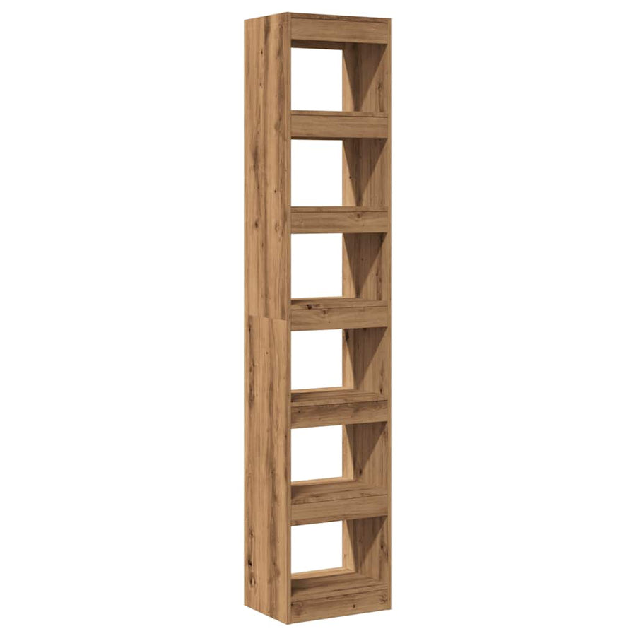 Boekenkast/kamerscherm 40x30x198 cm artisanaal eikenkleur