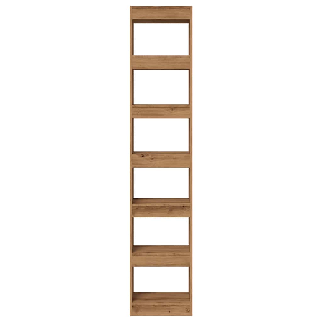 Boekenkast/kamerscherm 40x30x198 cm artisanaal eikenkleur