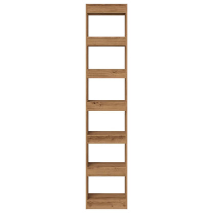 Boekenkast/kamerscherm 40x30x198 cm artisanaal eikenkleur