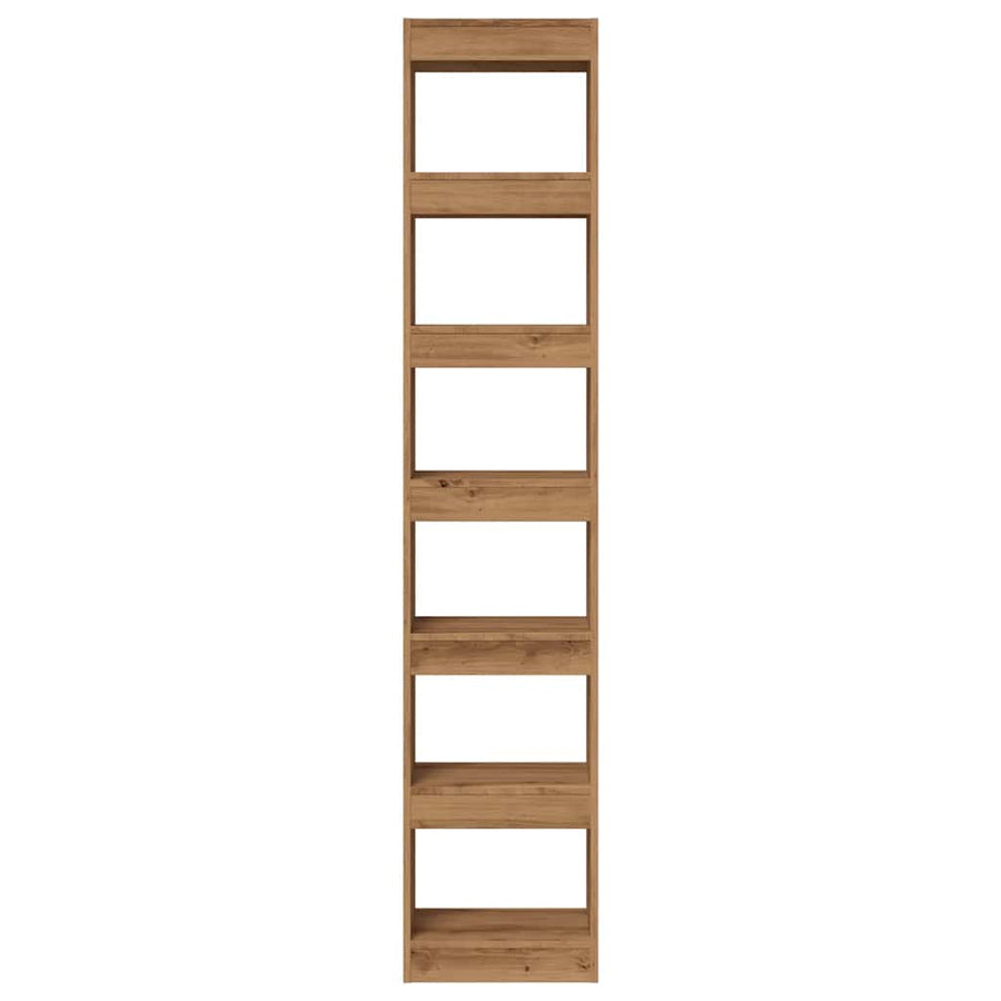 Boekenkast/kamerscherm 40x30x198 cm artisanaal eikenkleur