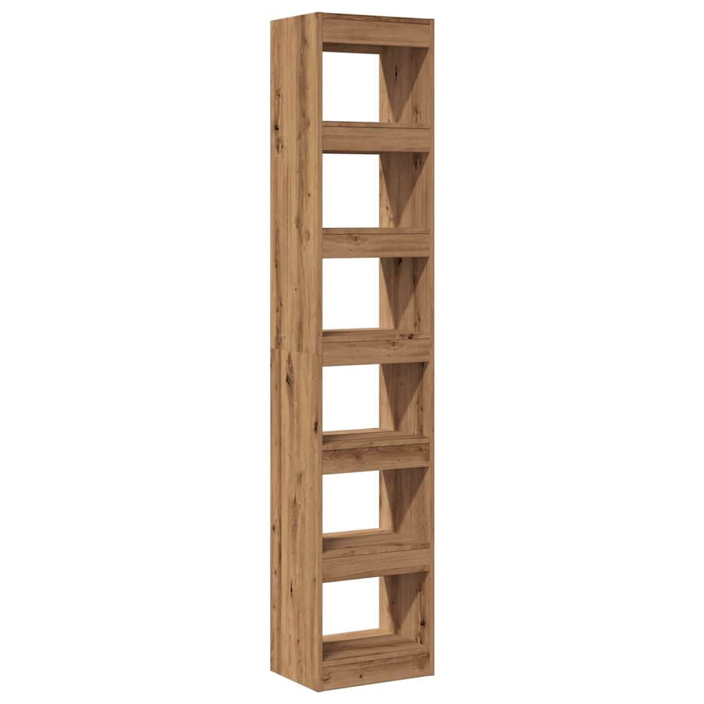 Boekenkast/kamerscherm 40x30x198 cm artisanaal eikenkleur