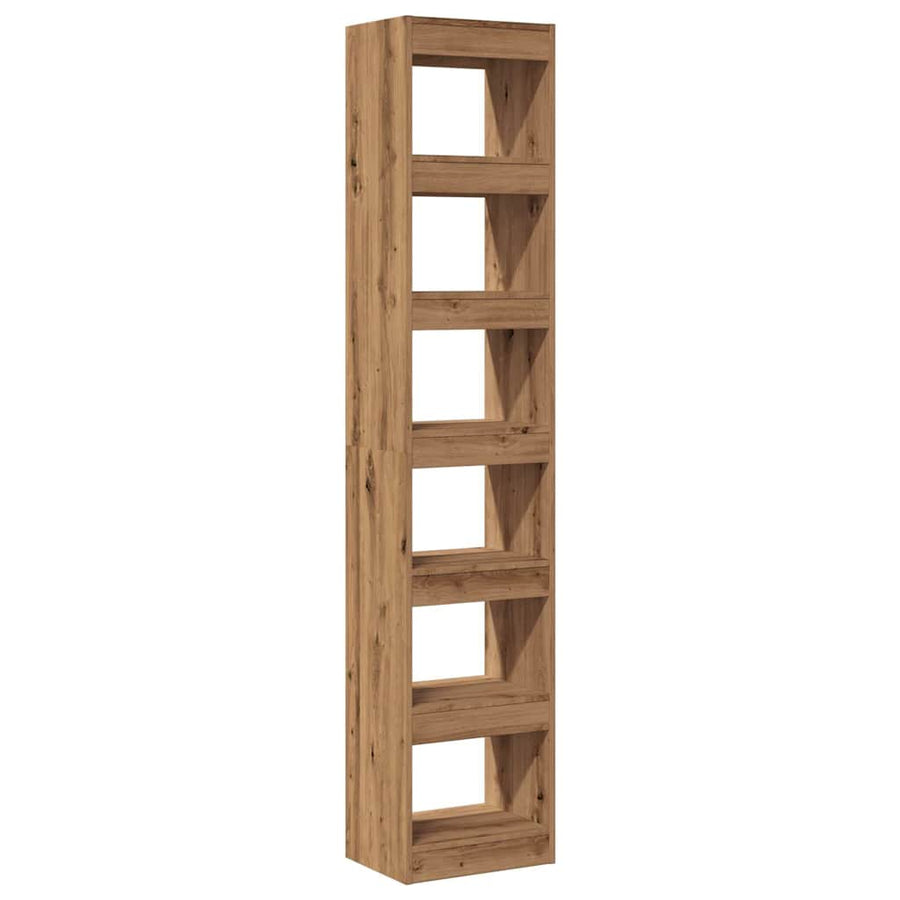 Boekenkast/kamerscherm 40x30x198 cm artisanaal eikenkleur