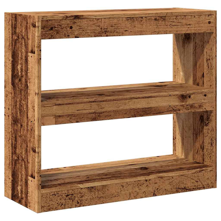 Boekenkast/kamerscherm 80x30x72 cm oud houtkleurig