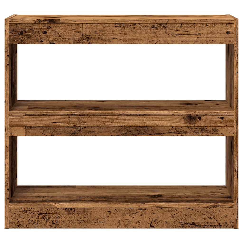 Boekenkast/kamerscherm 80x30x72 cm oud houtkleurig