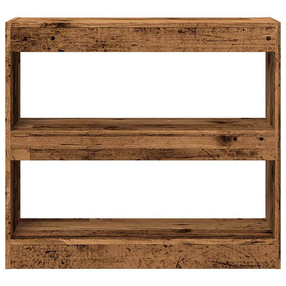 Boekenkast/kamerscherm 80x30x72 cm oud houtkleurig