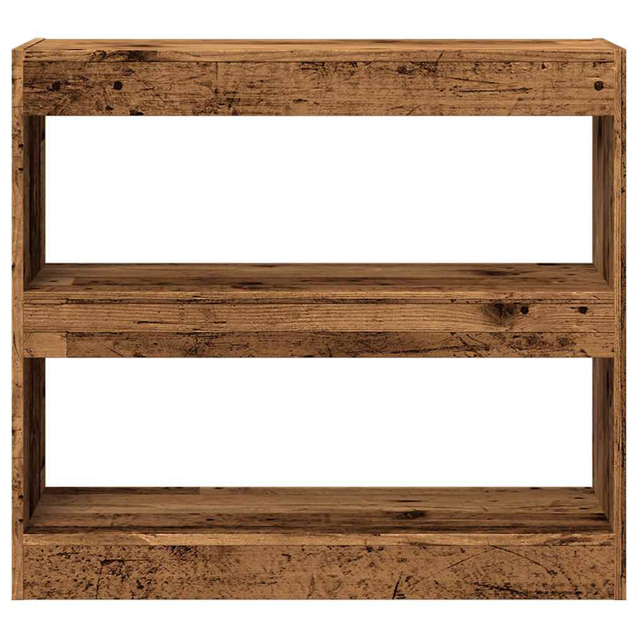 Boekenkast/kamerscherm 80x30x72 cm oud houtkleurig