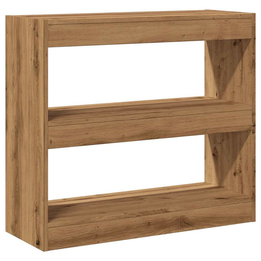 Boekenkast/kamerscherm 80x30x72 cm artisanaal eikenkleur