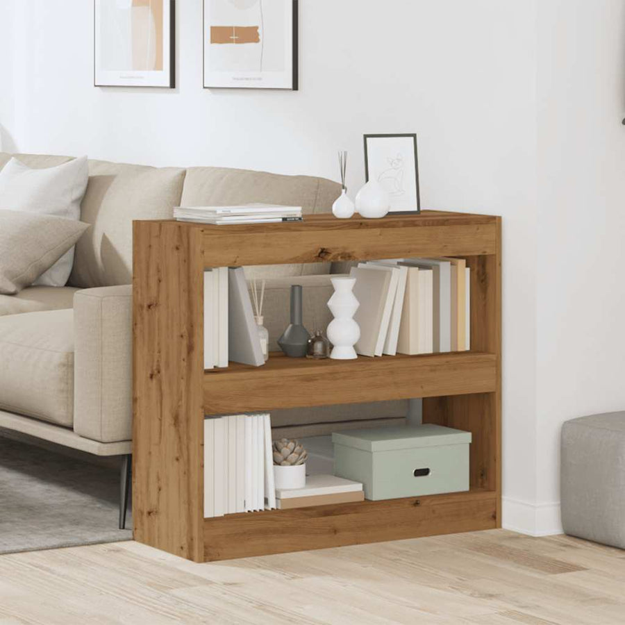 Boekenkast/kamerscherm 80x30x72 cm artisanaal eikenkleur