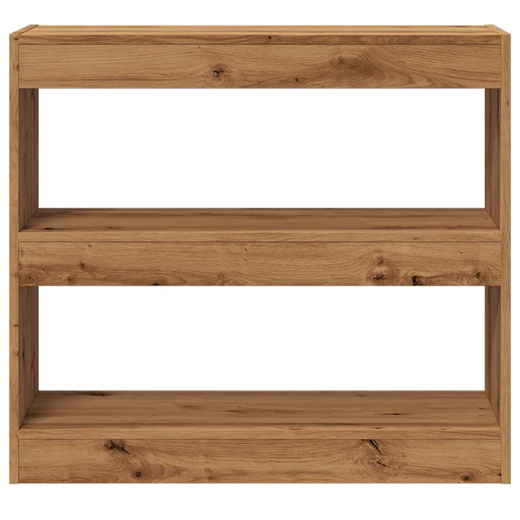 Boekenkast/kamerscherm 80x30x72 cm artisanaal eikenkleur