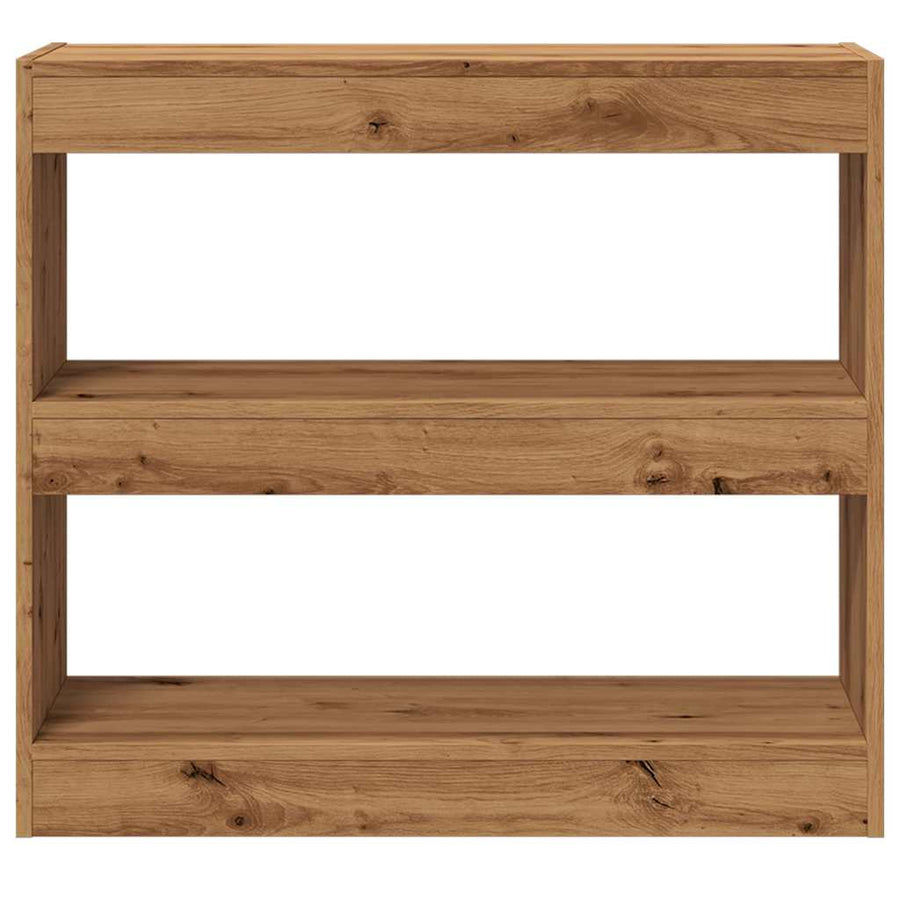 Boekenkast/kamerscherm 80x30x72 cm artisanaal eikenkleur
