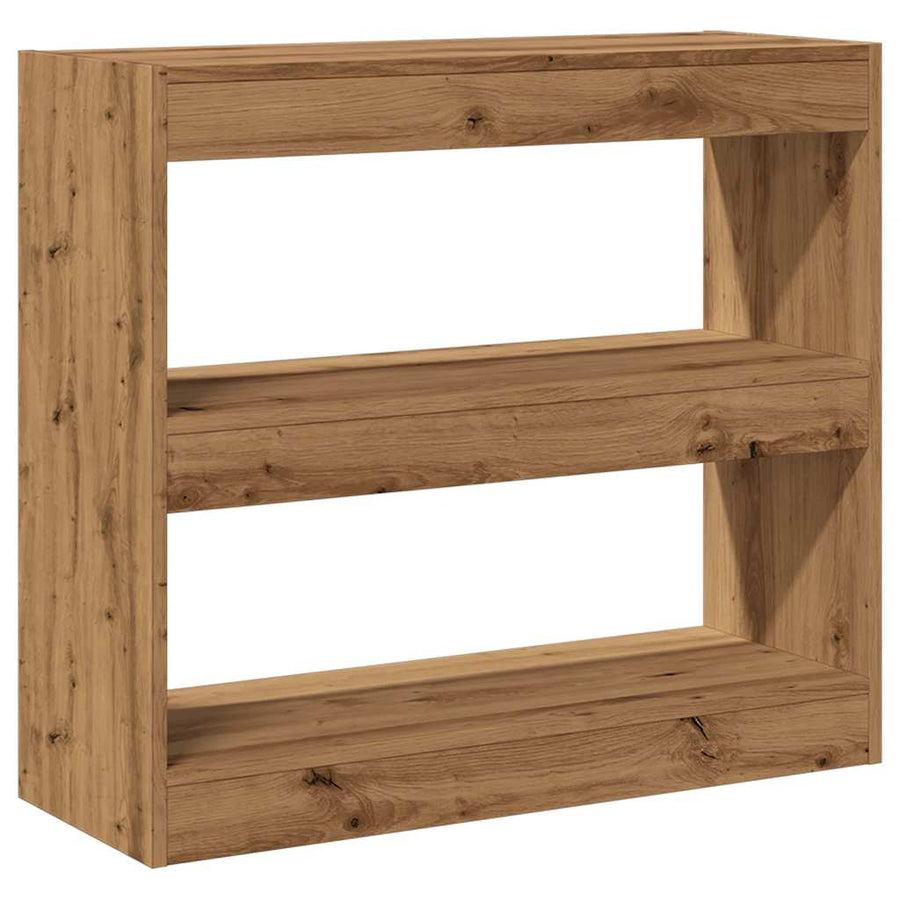 Boekenkast/kamerscherm 80x30x72 cm artisanaal eikenkleur