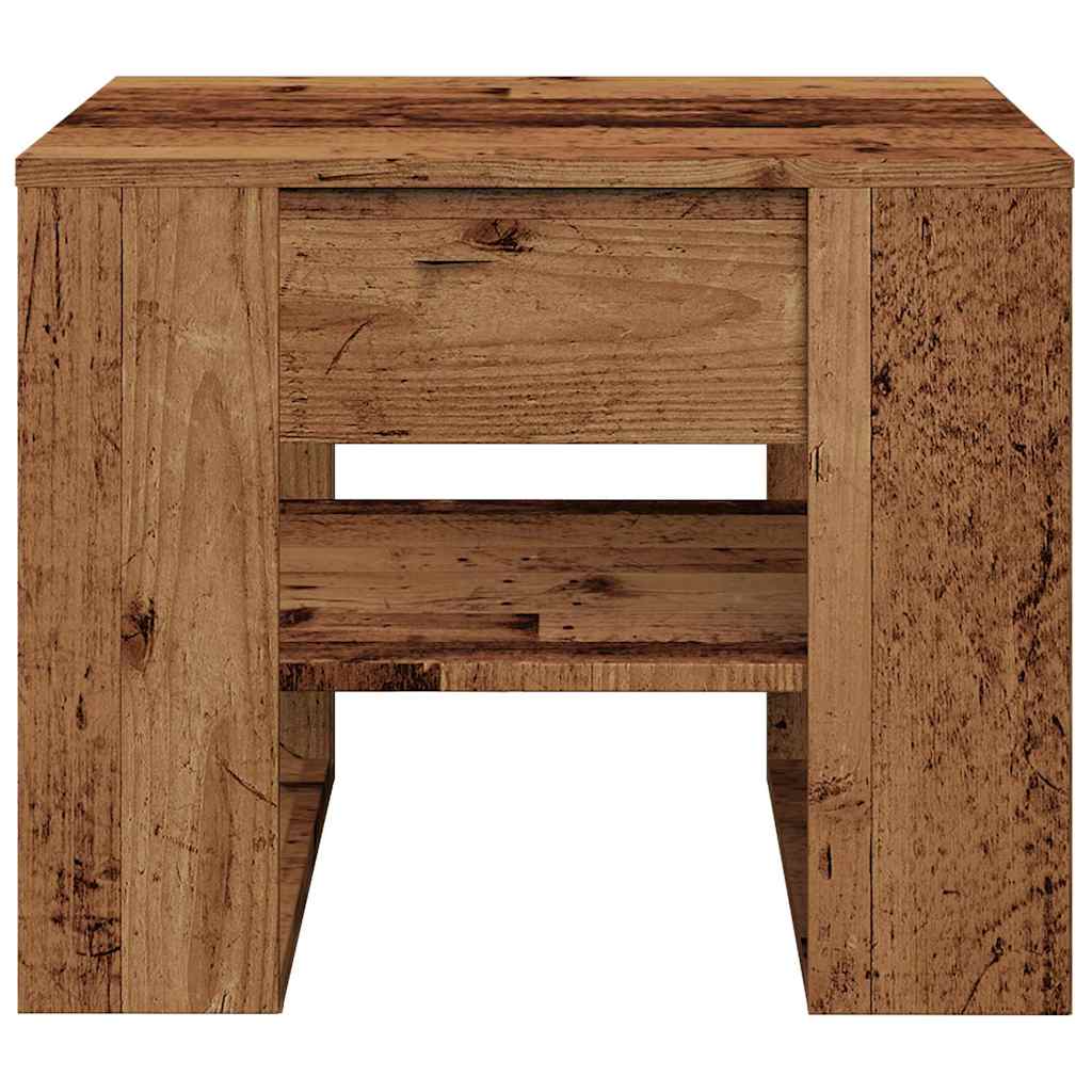 Salontafel 55,5x55x45 cm bewerkt hout oud houtkleurig