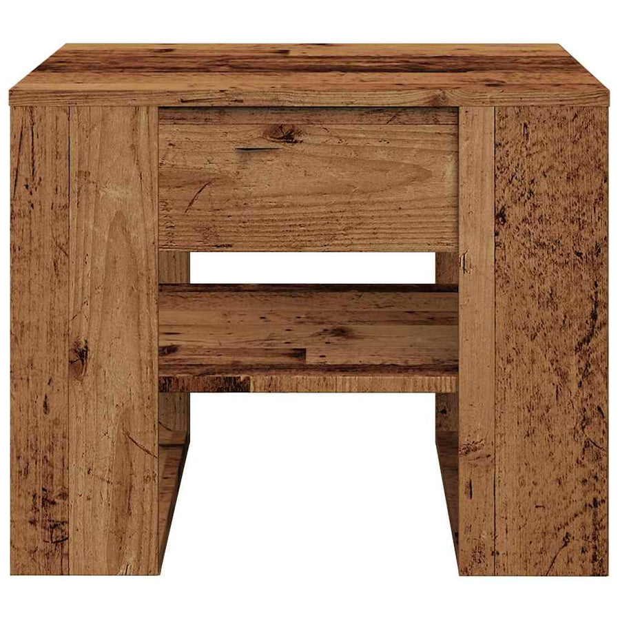 Salontafel 55,5x55x45 cm bewerkt hout oud houtkleurig