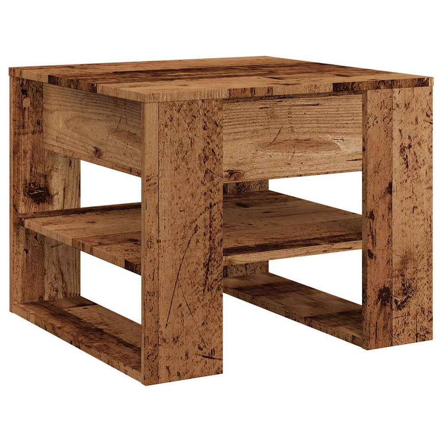 Salontafel 55,5x55x45 cm bewerkt hout oud houtkleurig