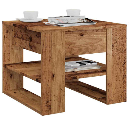 Salontafel 55,5x55x45 cm bewerkt hout oud houtkleurig