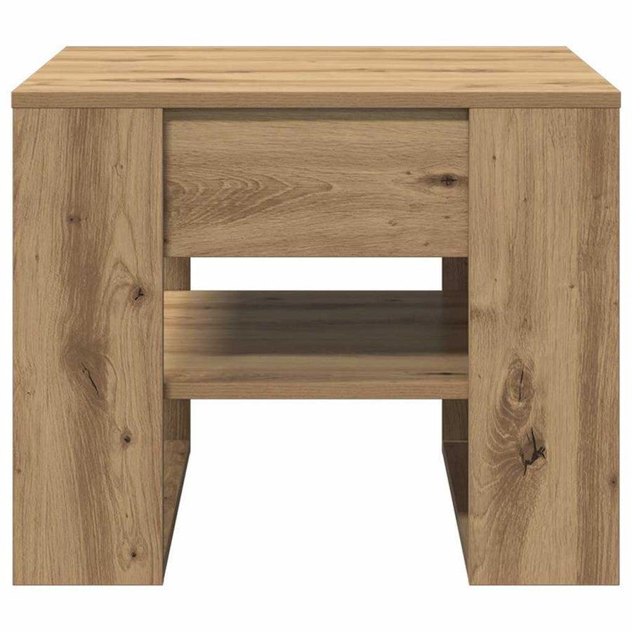 Salontafel 55,5X55X45 Cm Bewerkt Hout Artisanaal Eikenkleur artisanaal eikenkleurig