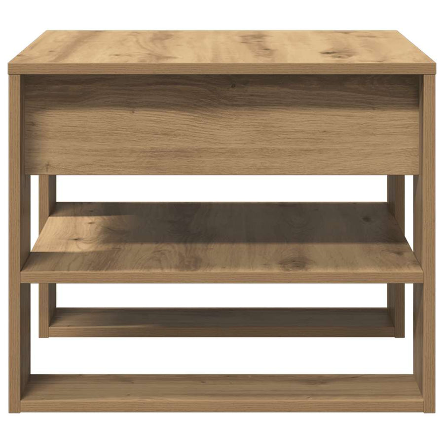 Salontafel 55,5X55X45 Cm Bewerkt Hout Artisanaal Eikenkleur artisanaal eikenkleurig