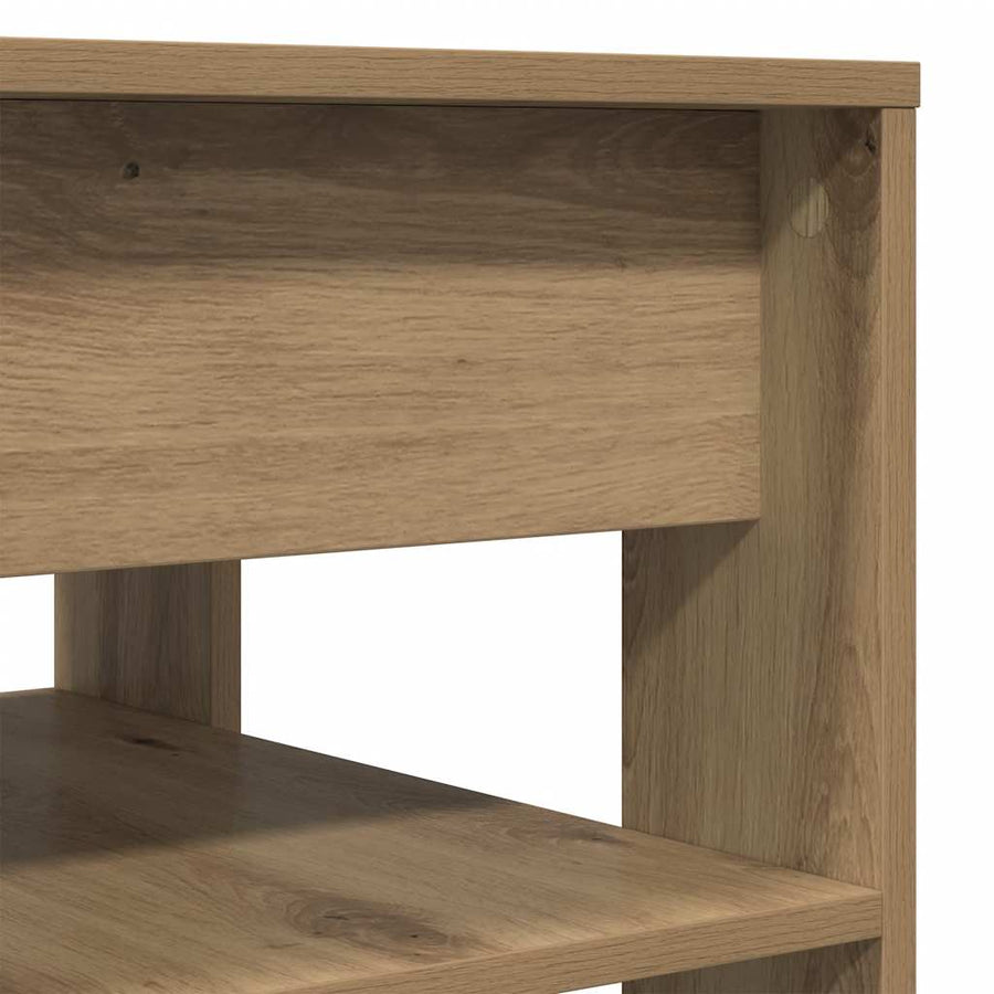 Salontafel 55,5X55X45 Cm Bewerkt Hout Artisanaal Eikenkleur artisanaal eikenkleurig
