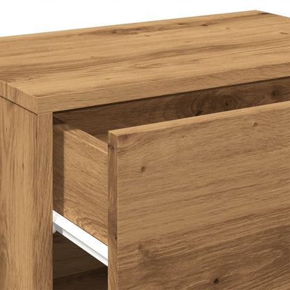 Nachtkastjes 2 st wandgemonteerd artisanaal eikenkleur