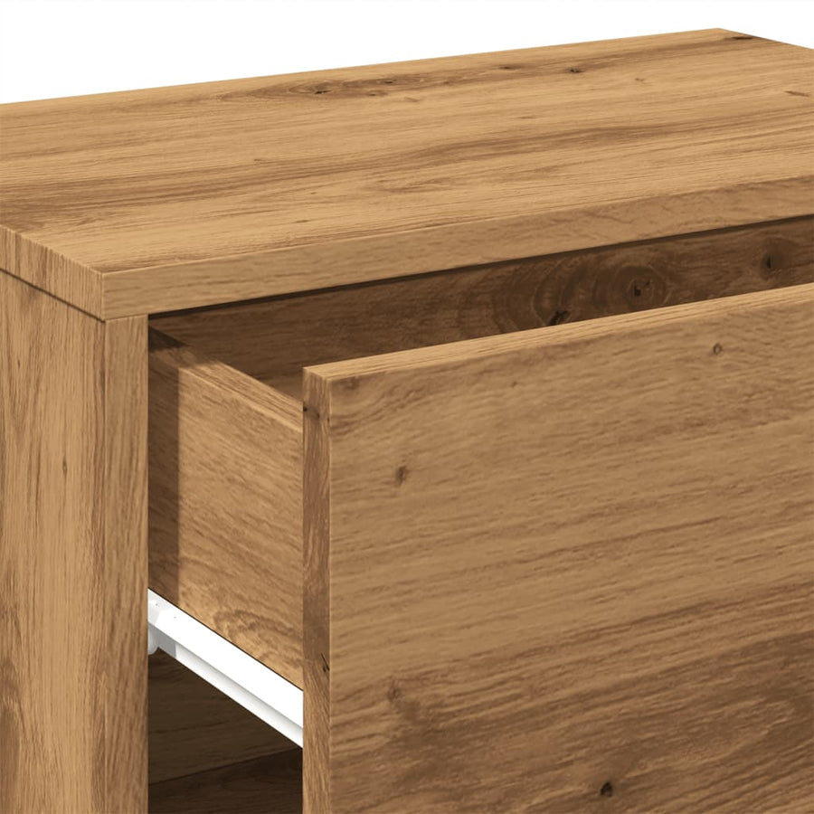 Nachtkastjes 2 st wandgemonteerd artisanaal eikenkleur