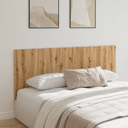 Headboard 200x1.5x80 cm carved wood artisanal oak color