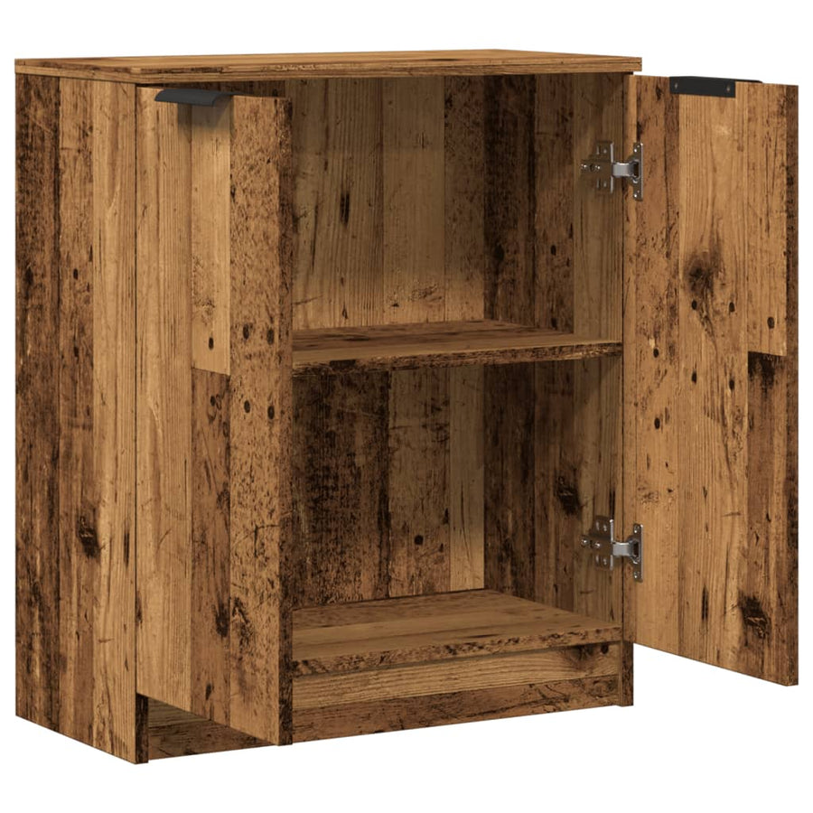 Dressoir 60x30x70 cm bewerkt hout oud houtkleurig