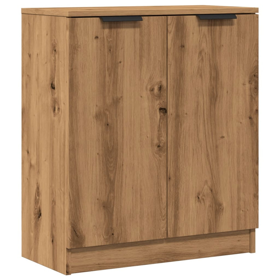 Dressoir 60x30x70 cm bewerkt hout artisanaal eikenkleurig