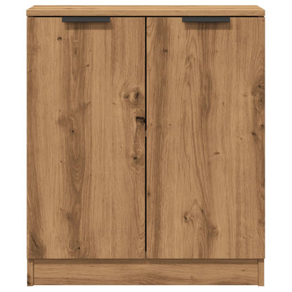 Dressoir 60x30x70 cm bewerkt hout artisanaal eikenkleurig