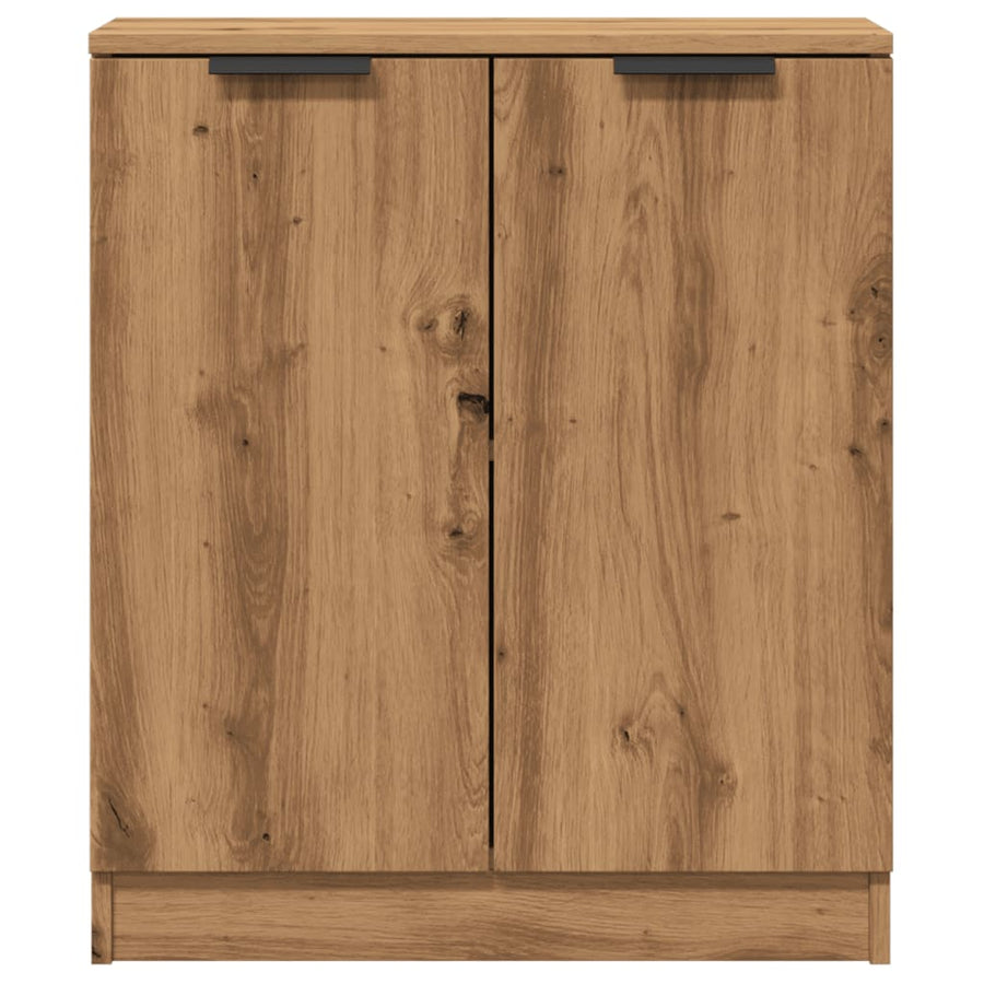 Dressoir 60x30x70 cm bewerkt hout artisanaal eikenkleurig