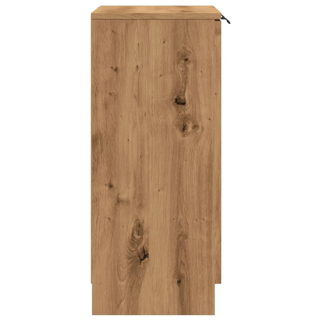 Dressoir 60x30x70 cm bewerkt hout artisanaal eikenkleurig