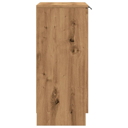 Dressoir 60x30x70 cm bewerkt hout artisanaal eikenkleurig