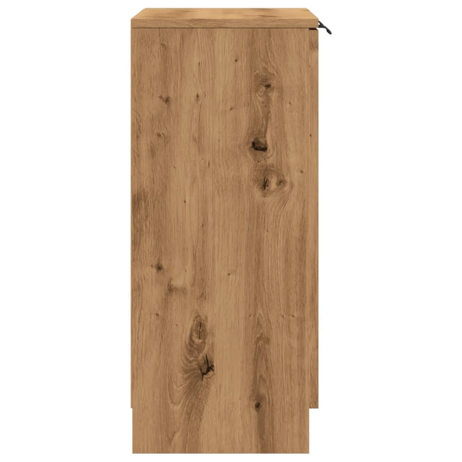 Dressoir 60x30x70 cm bewerkt hout artisanaal eikenkleurig