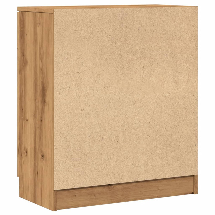 Dressoir 60x30x70 cm bewerkt hout artisanaal eikenkleurig