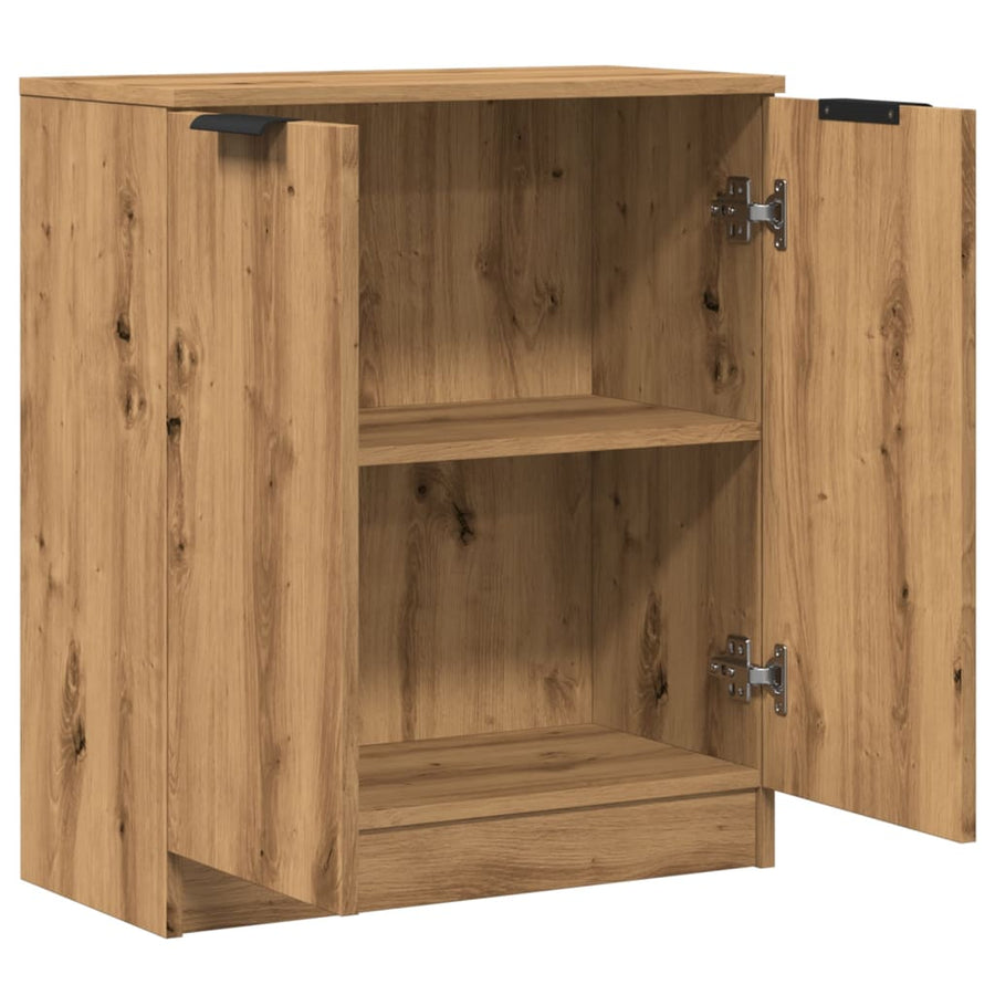 Dressoir 60x30x70 cm bewerkt hout artisanaal eikenkleurig
