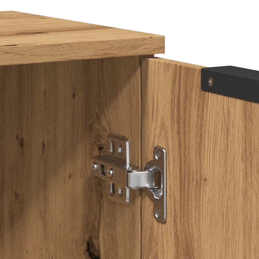 Dressoir 60x30x70 cm bewerkt hout artisanaal eikenkleurig