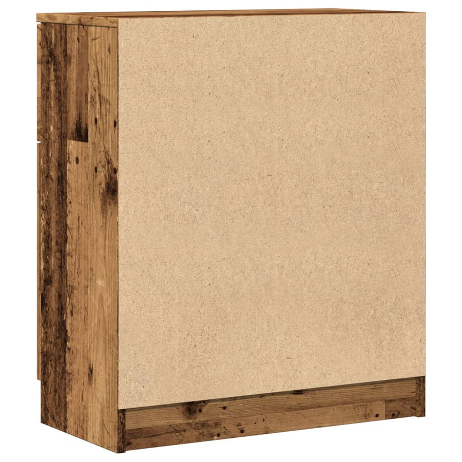 Dressoir 60x30x70 cm bewerkt hout oud houtkleurig