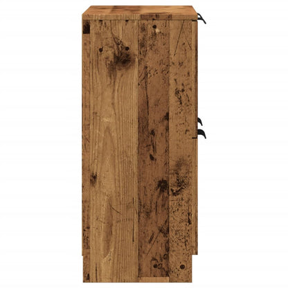 Dressoir 60x30x70 cm bewerkt hout oud houtkleurig