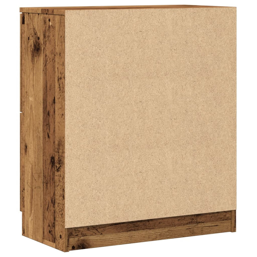 Dressoir 60x30x70 cm bewerkt hout oud houtkleurig