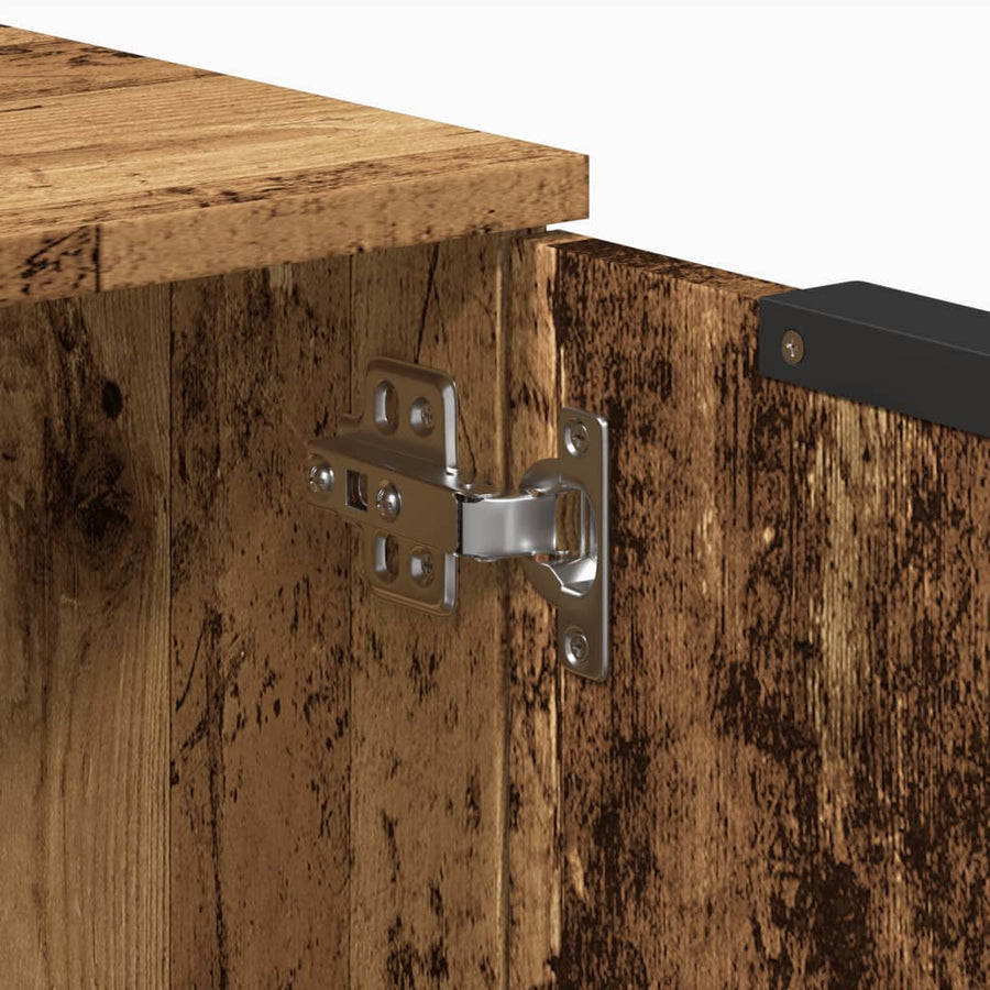 Dressoir 60x30x70 cm bewerkt hout oud houtkleurig