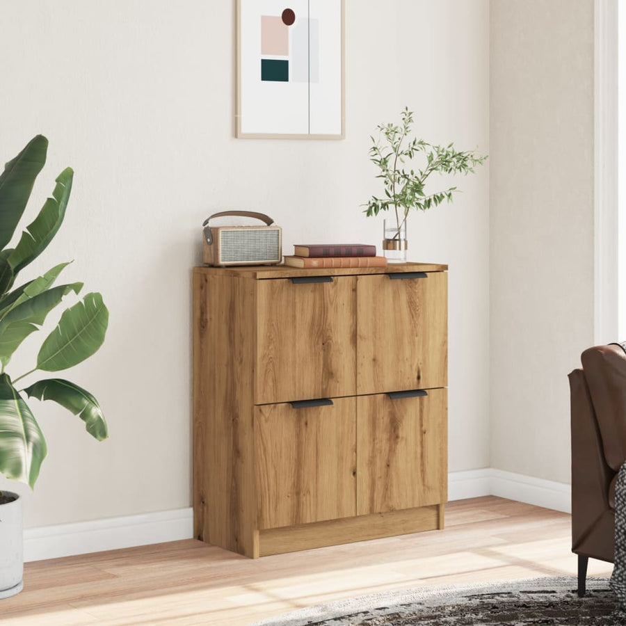 Dressoir 60x30x70 cm bewerkt hout artisan eikenkleurig