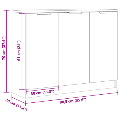Dressoir 90,5x30x70 cm bewerkt hout oud houtkleurig