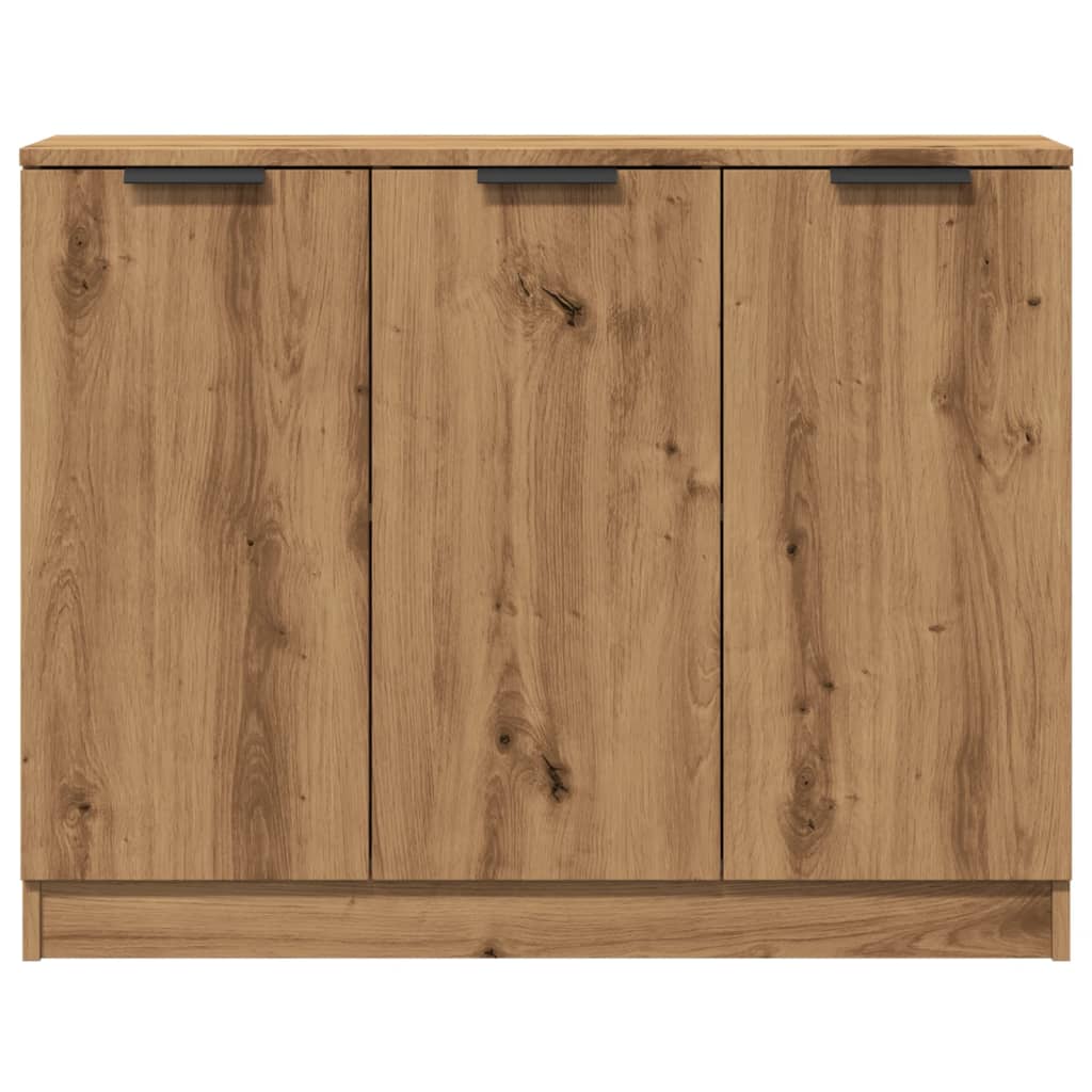 Dressoir 90,5x30x70 cm bewerkt hout artisanaal eikenkleur