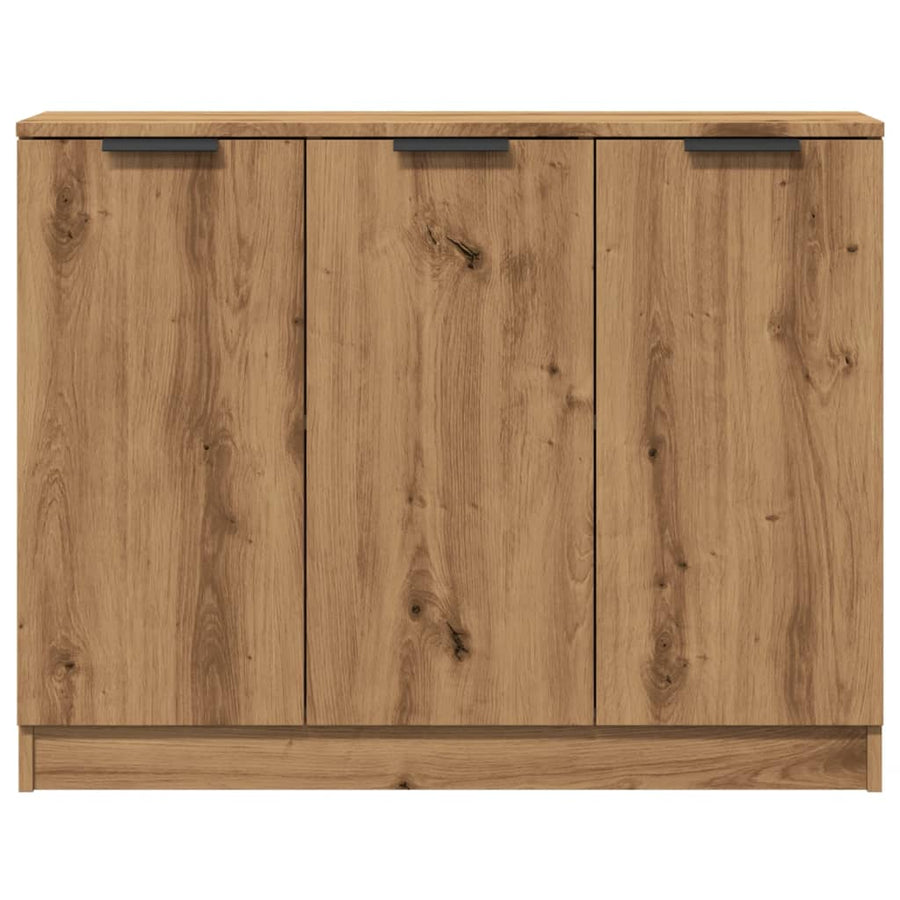 Dressoir 90,5x30x70 cm bewerkt hout artisanaal eikenkleur