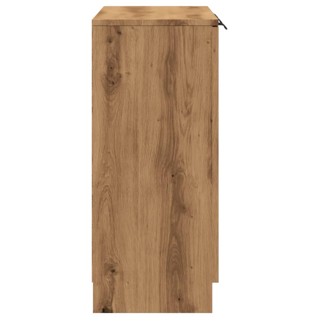 Dressoir 90,5x30x70 cm bewerkt hout artisanaal eikenkleur