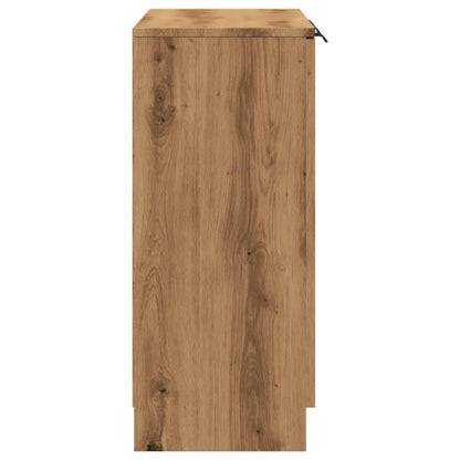 Dressoir 90,5x30x70 cm bewerkt hout artisanaal eikenkleur