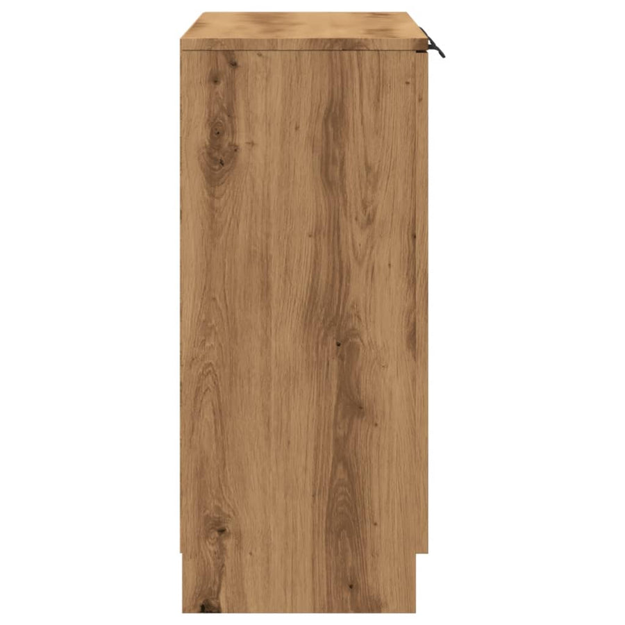 Dressoir 90,5x30x70 cm bewerkt hout artisanaal eikenkleur