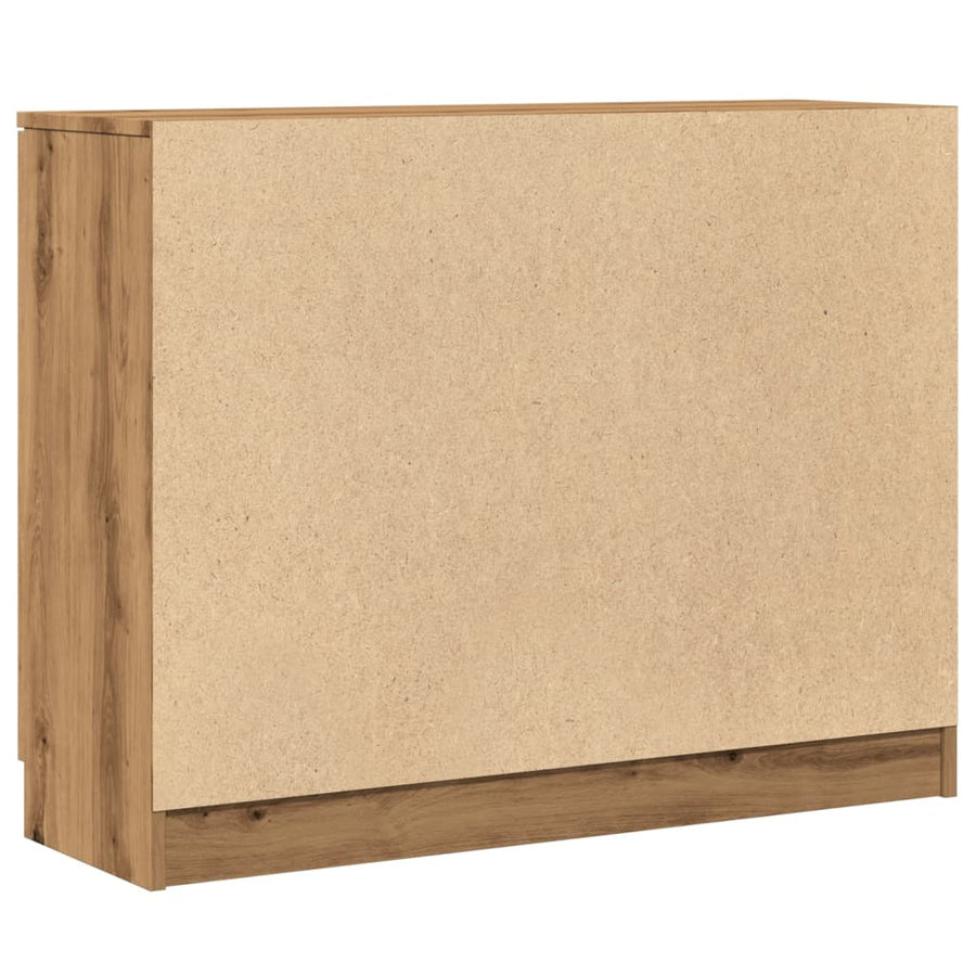 Dressoir 90,5x30x70 cm bewerkt hout artisanaal eikenkleur