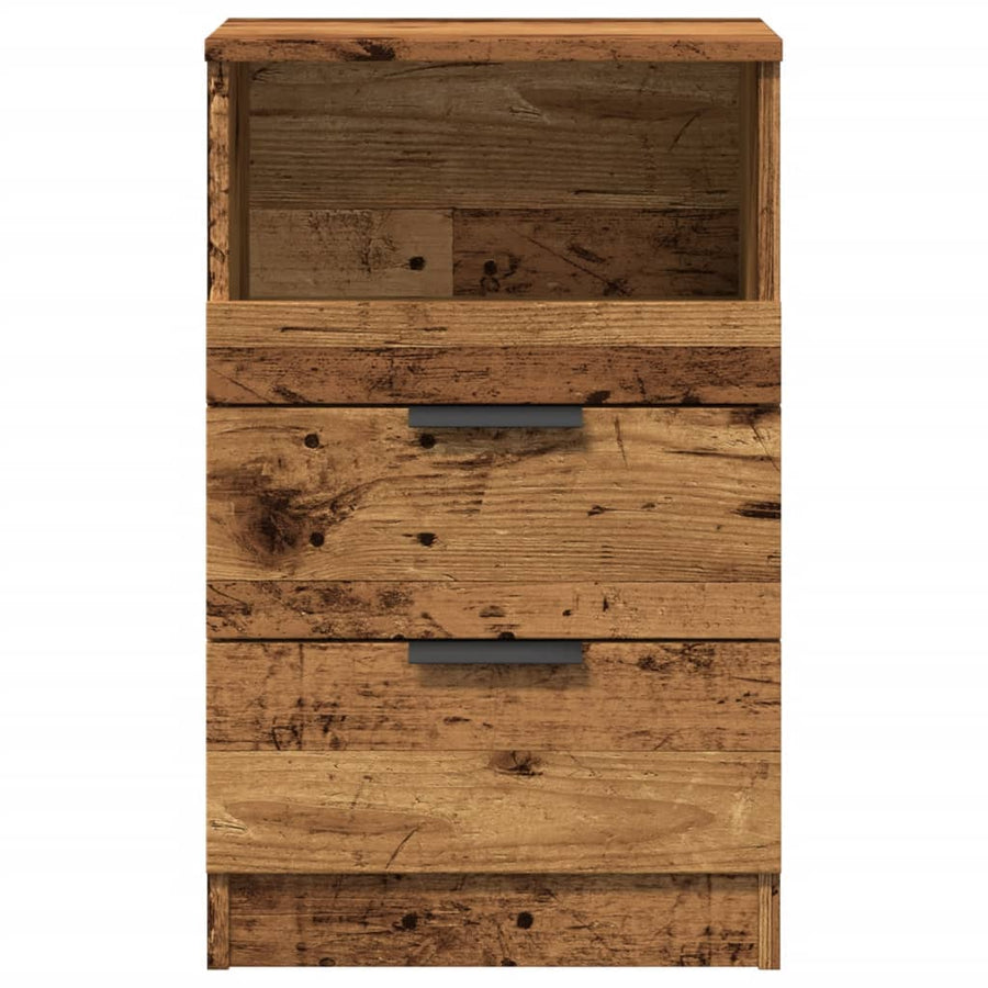 Nachtkastjes 2 st 40x36x65 cm bewerkt hout oud houtkleurig