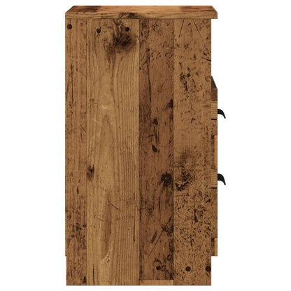 Nachtkastjes 2 st 40x36x65 cm bewerkt hout oud houtkleurig